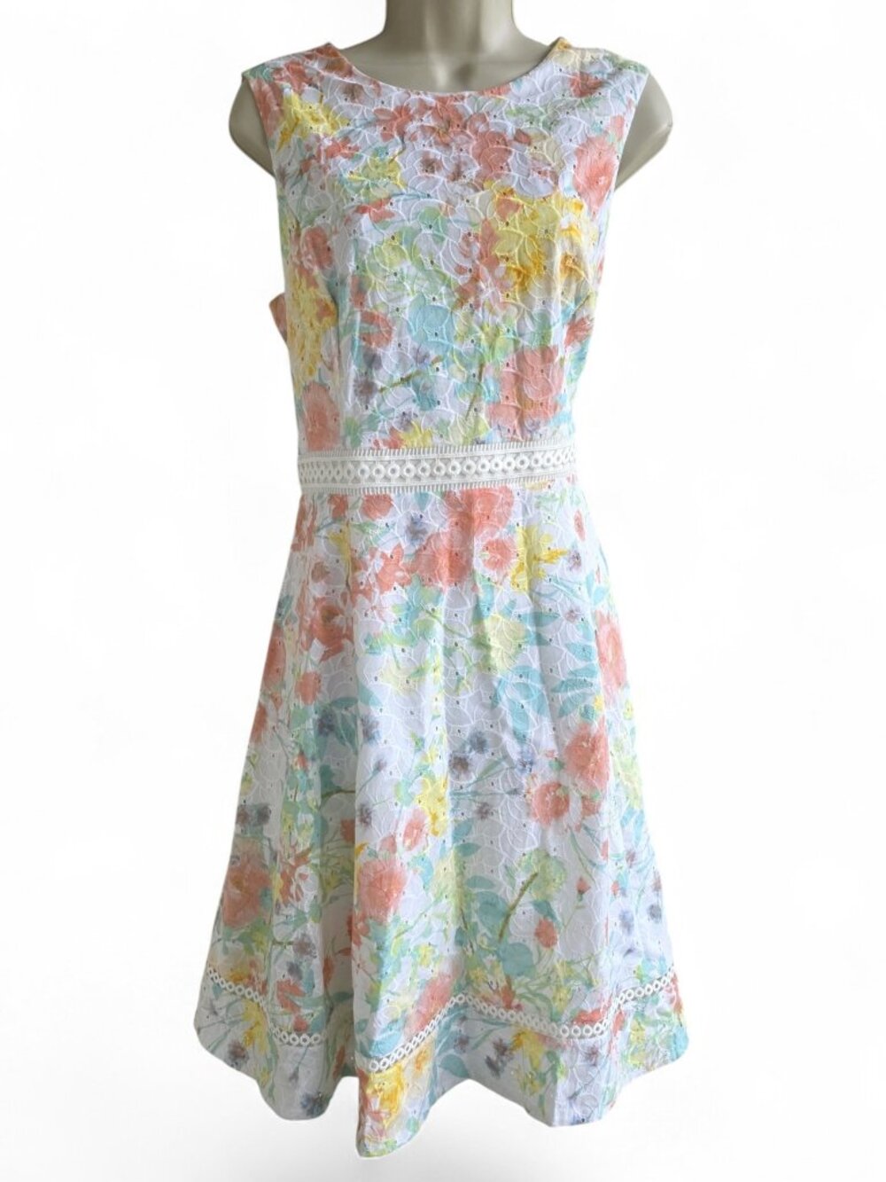 CALVIN KLEIN 100% Cotton floral sleeveless sundress